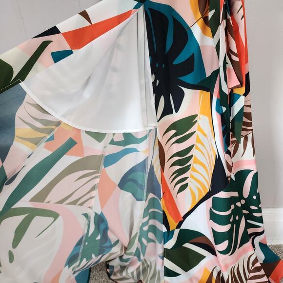 Farm Rio Look Hutch Kiera Tropical Print Wrap Maxi Dress XS - Picture 7 of 16